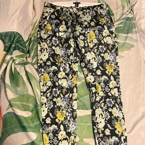 Full length floral semi casual pants